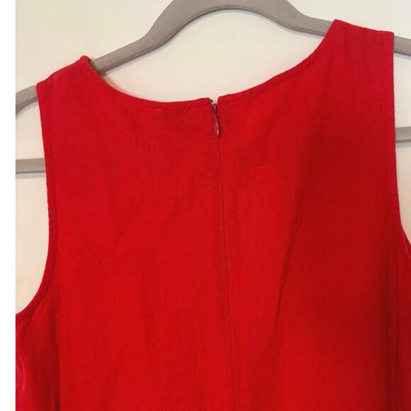 NWT J.Crew Linen Blend Mini Shift Dress In Red Size 00 - Picture 7 of 7